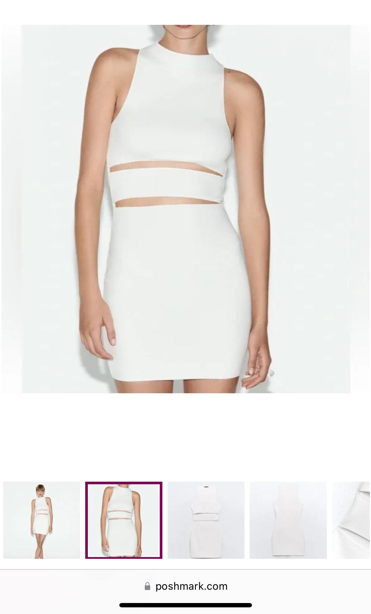 Zara White Cut Out Dress