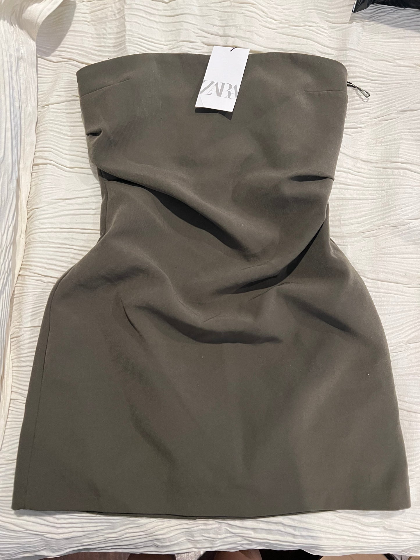 Zara Green Rouched Dress