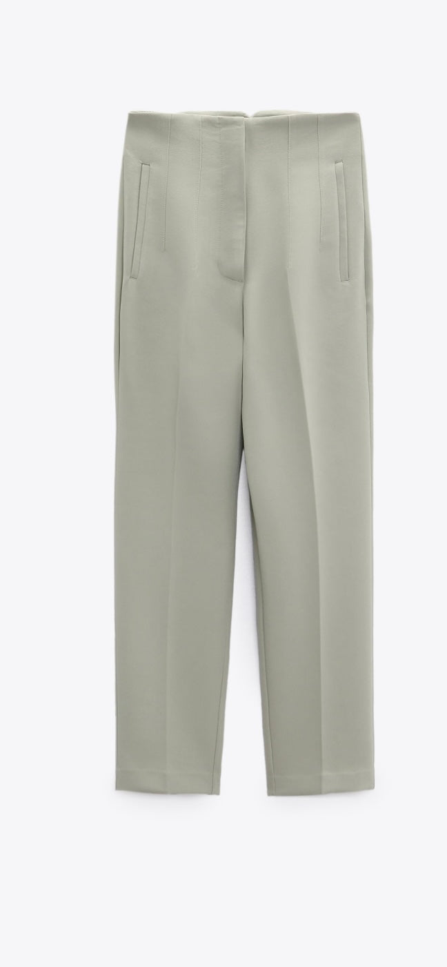 Zara Olive Light Green Dressing Pants