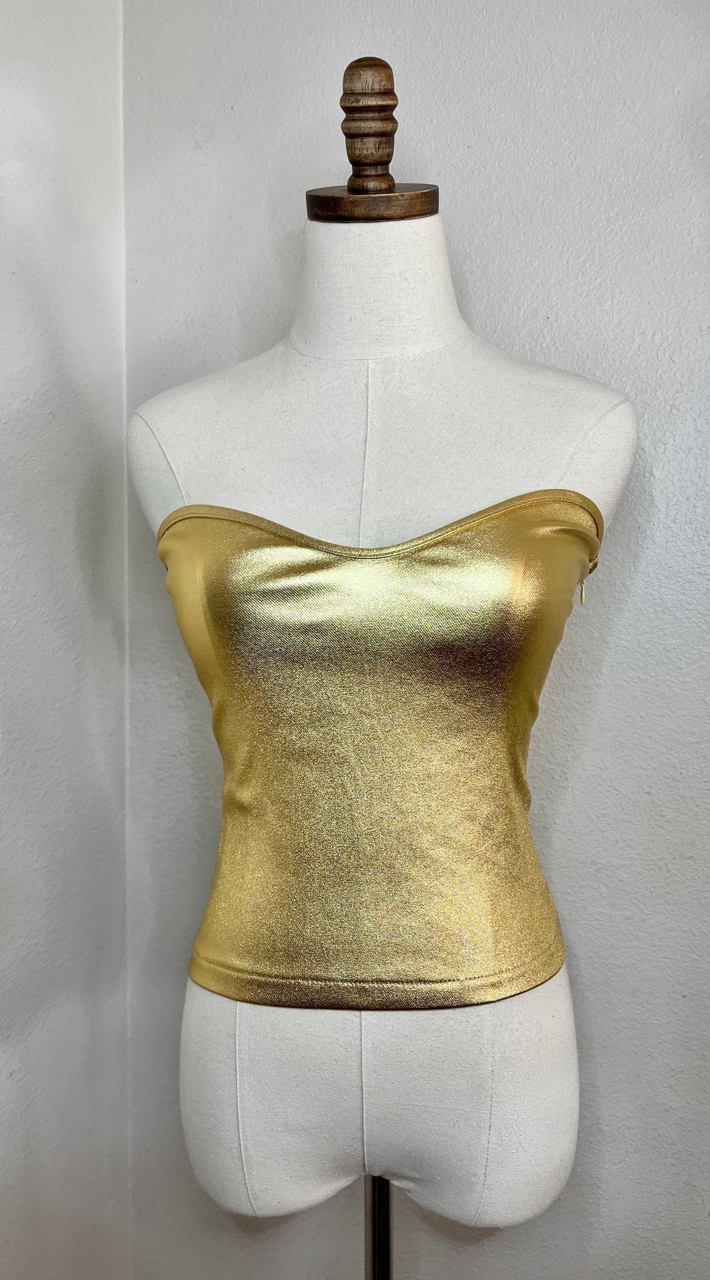 Gold Metalic Tube Top