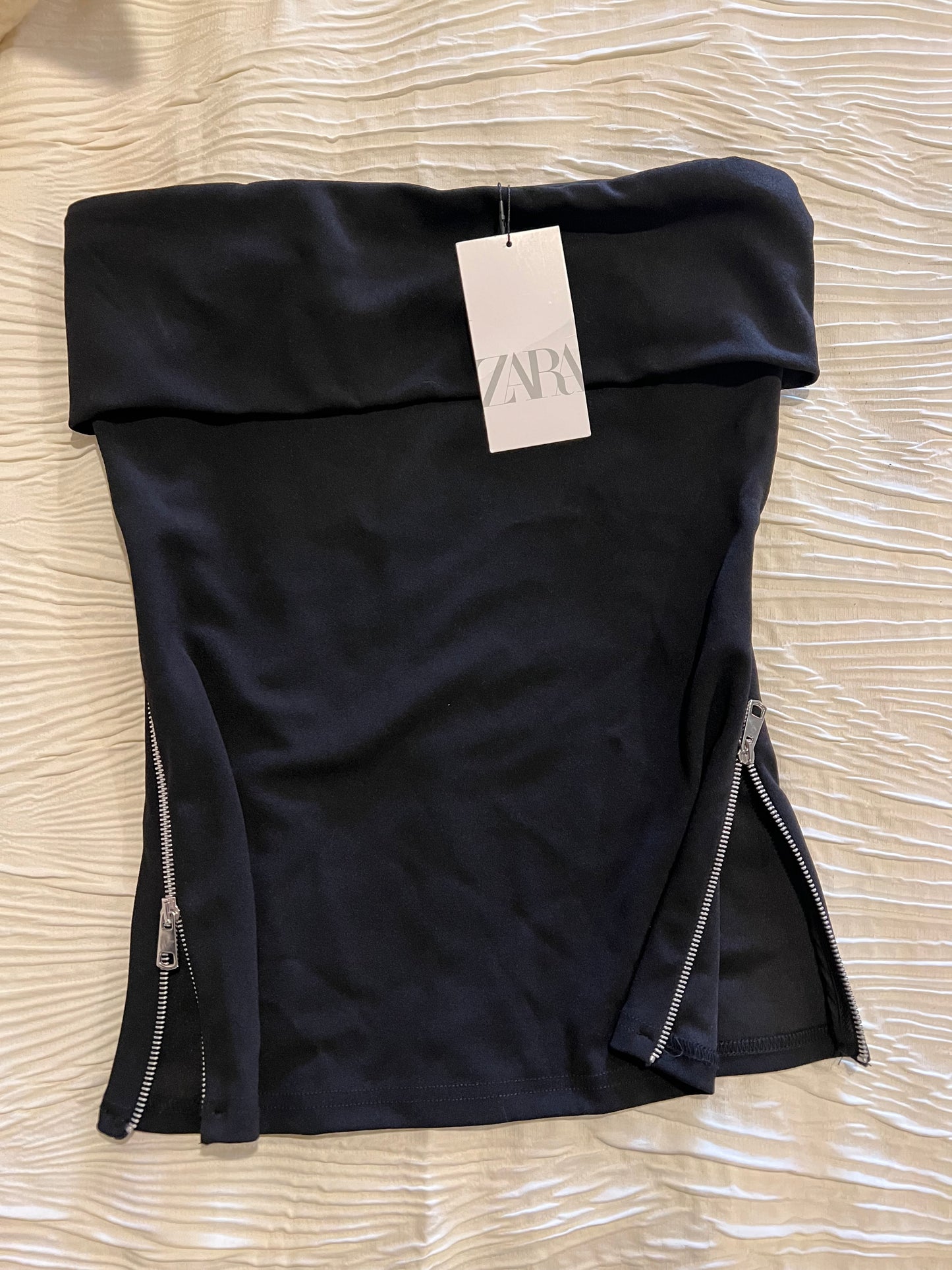 Zara black zipper top