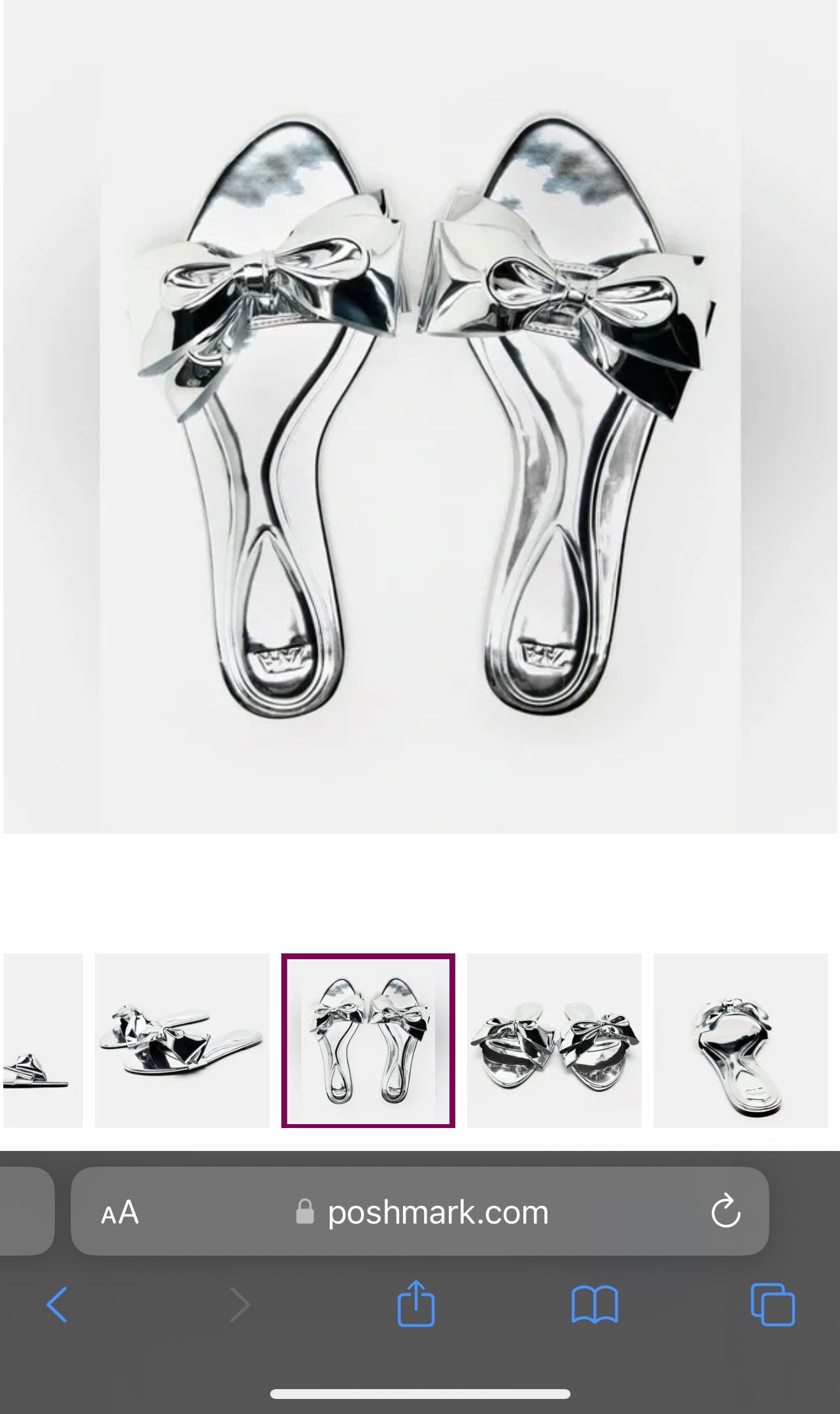 Zara Silver Bow Sandals