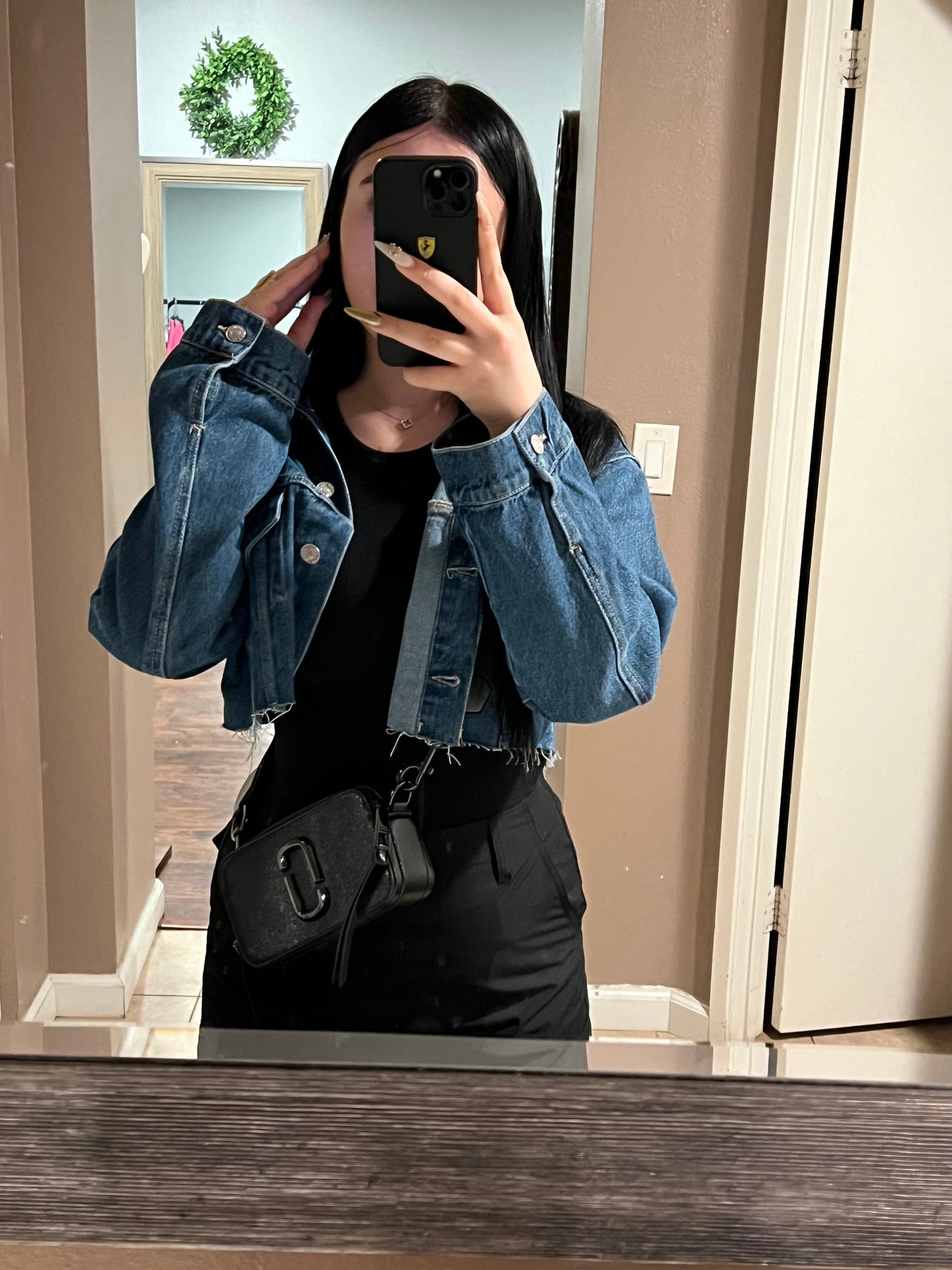 Blue Denim Cropped Jacket