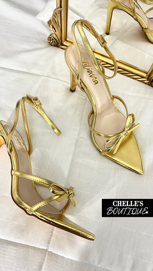 Gold Bow Heels