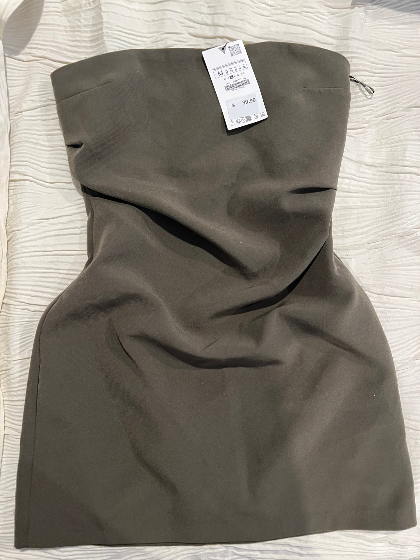 Zara Green Rouched Dress