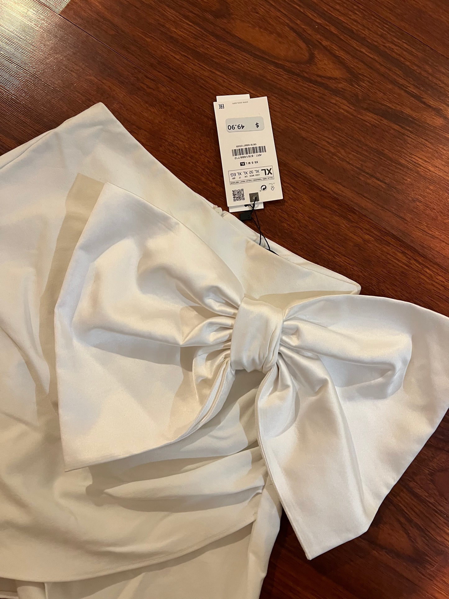 Zara White Bow Skirt