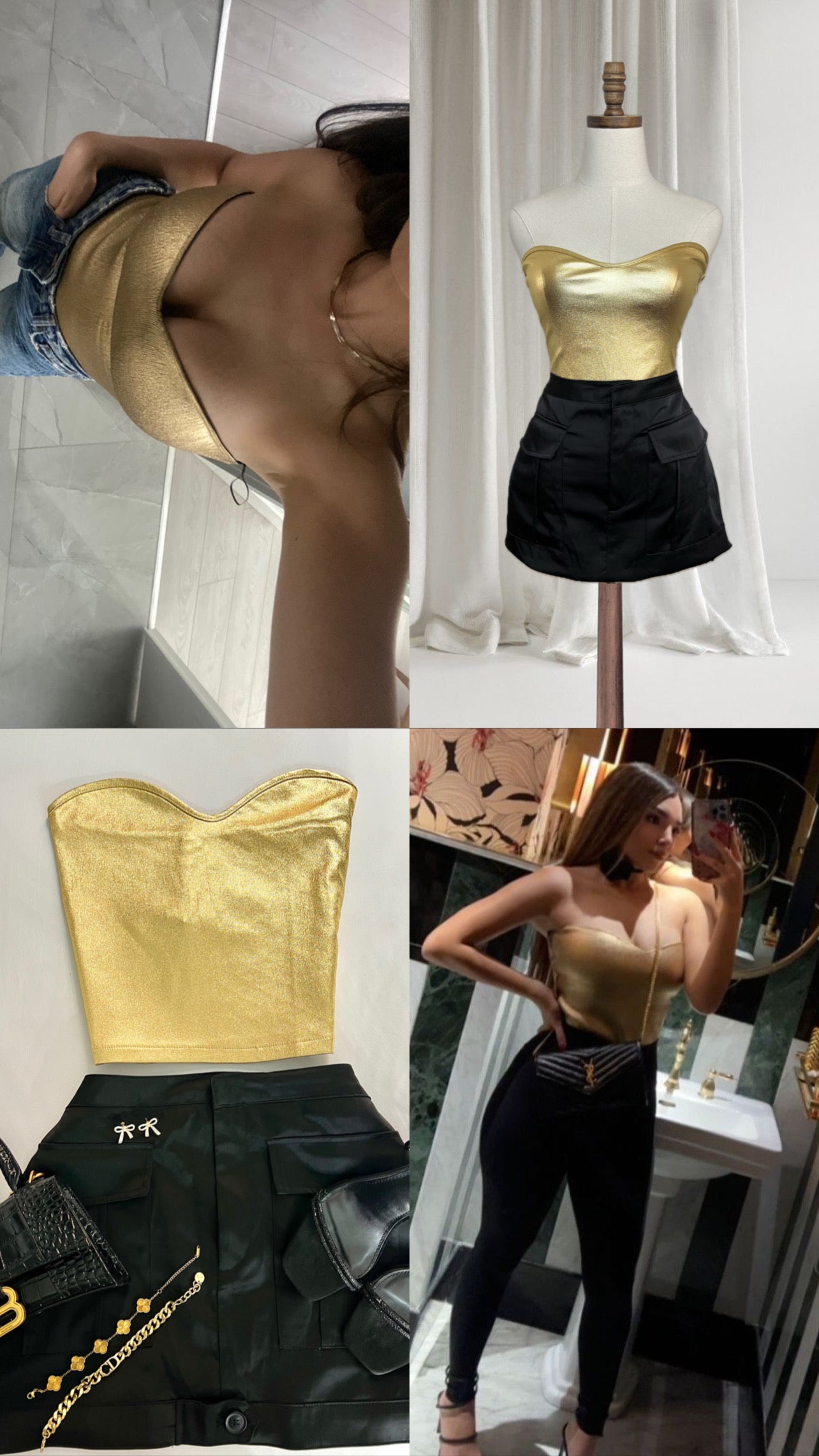 Gold Metalic Tube Top