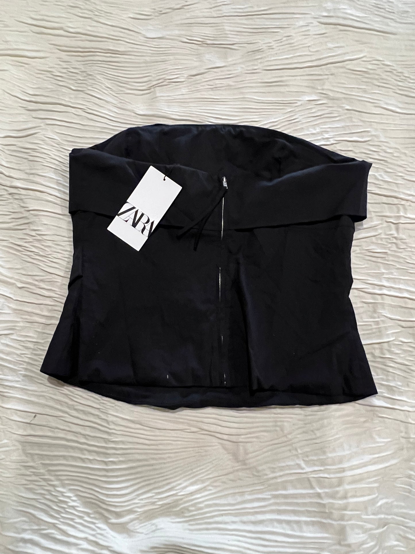 Zara Black Rouched Top