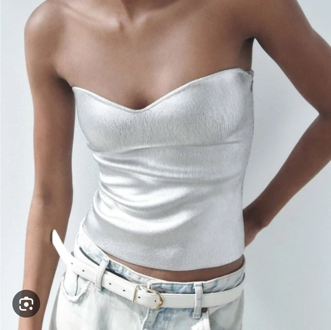 Silver Metalic Top