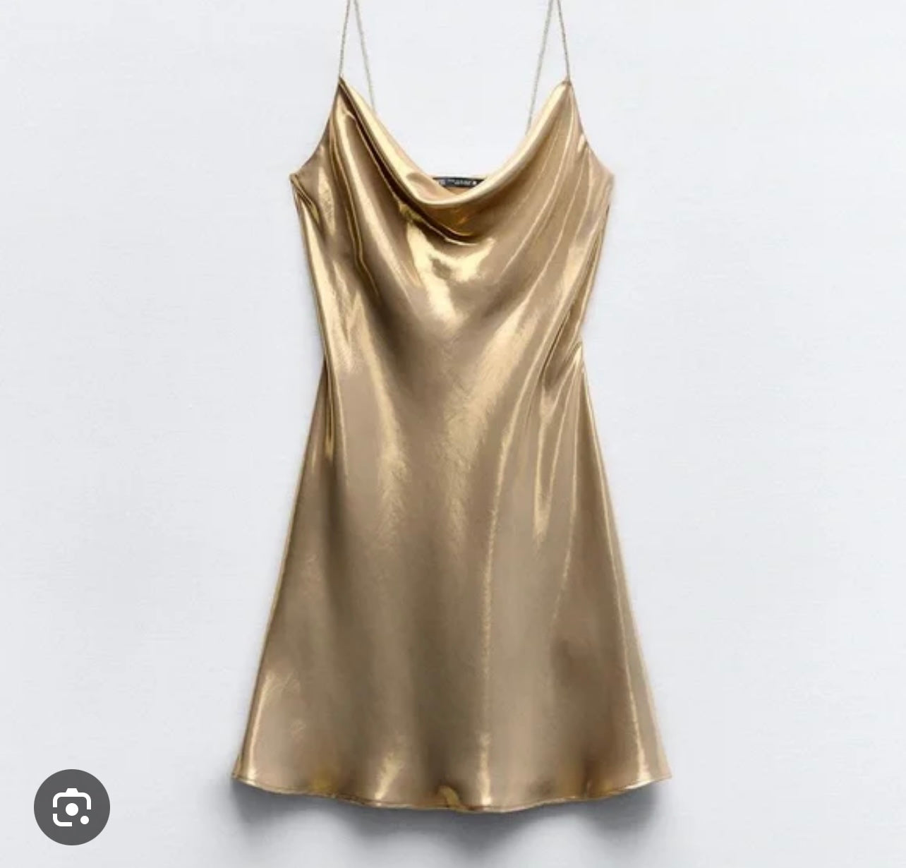 Zara Gold Silk Rhinestone Dress