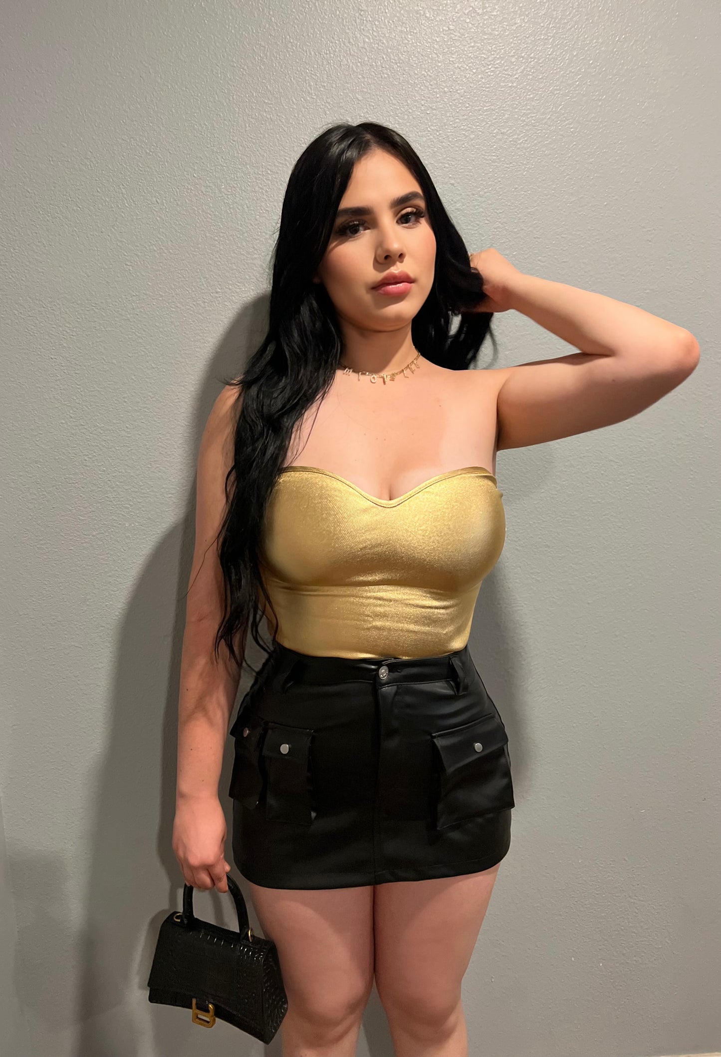 Gold Metalic Tube Top