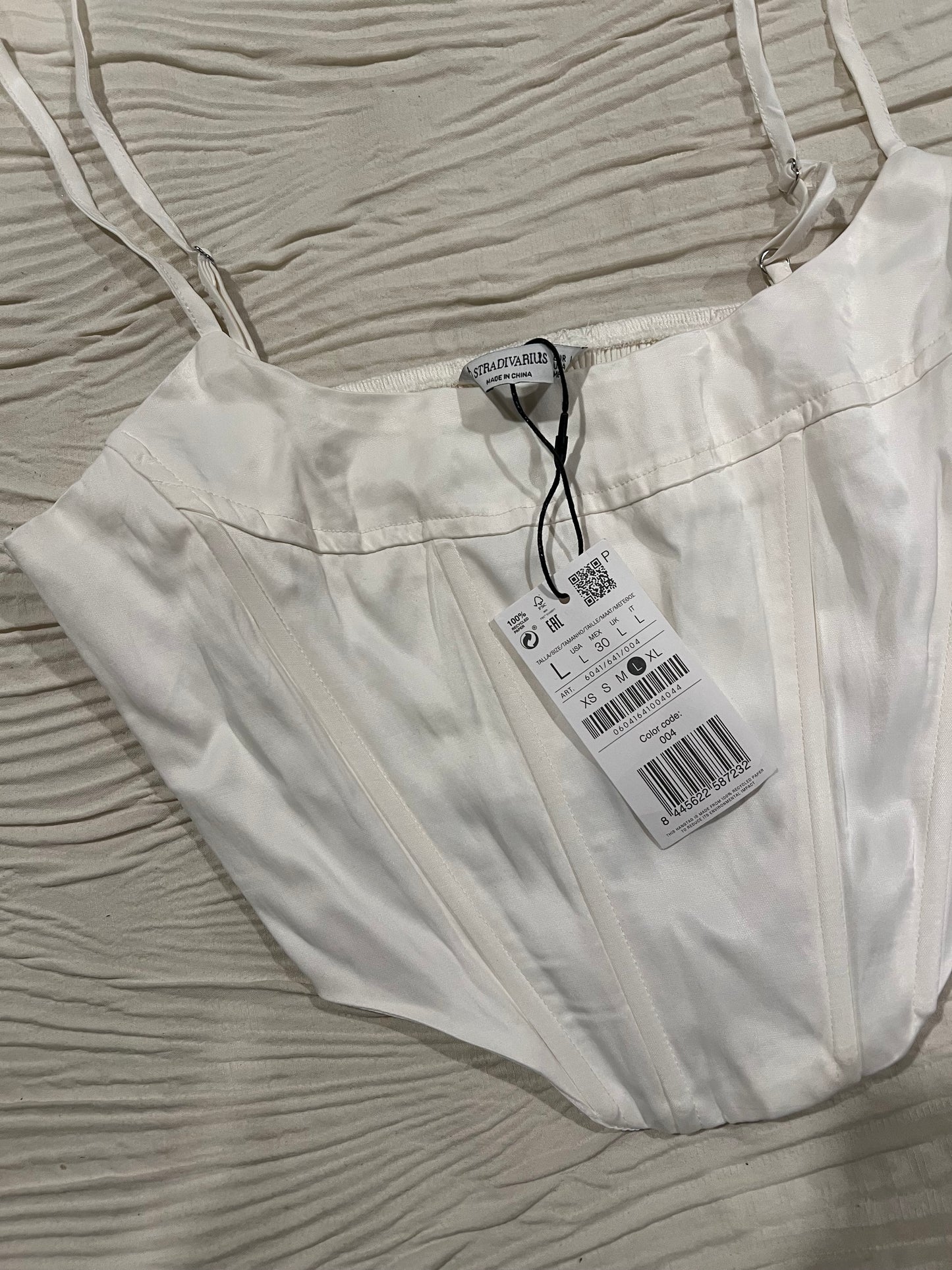 Stradivarius White Corse Top