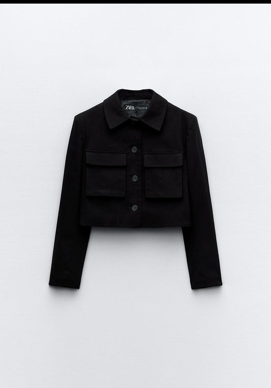 Zara Black Cropped Jacket