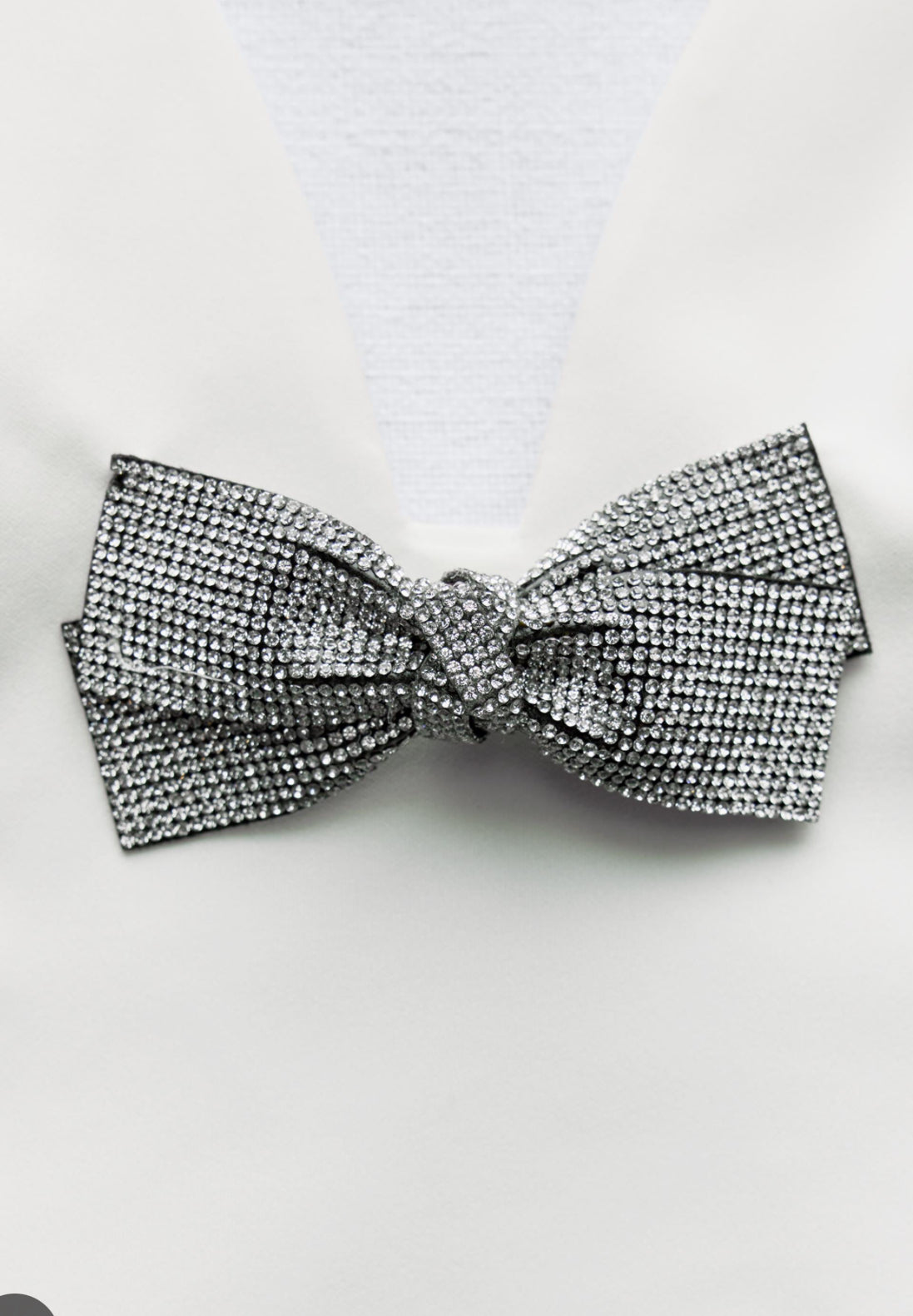 Zara White Bow Rhinestone Too