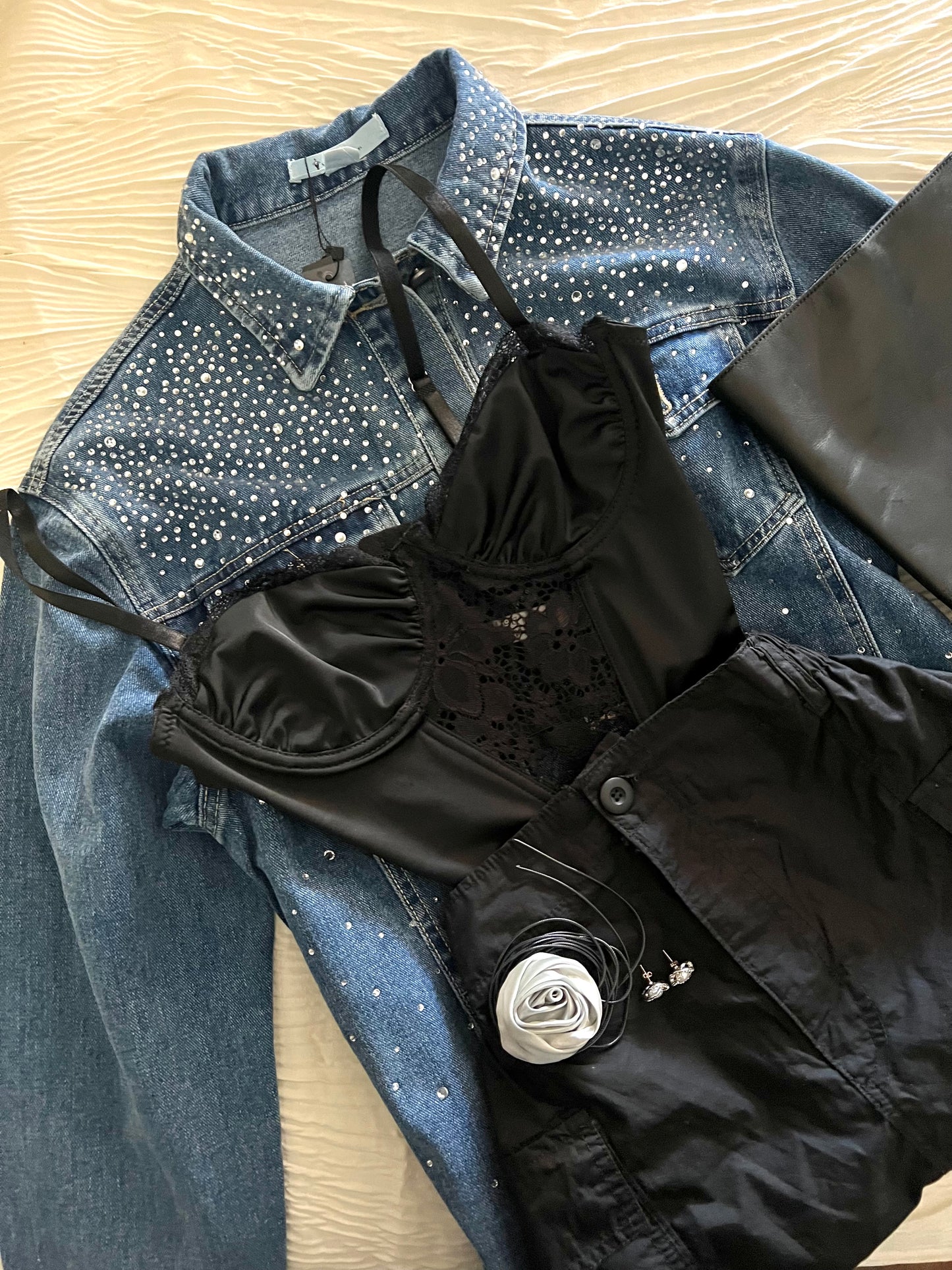 Rhinestone Denim Jacket