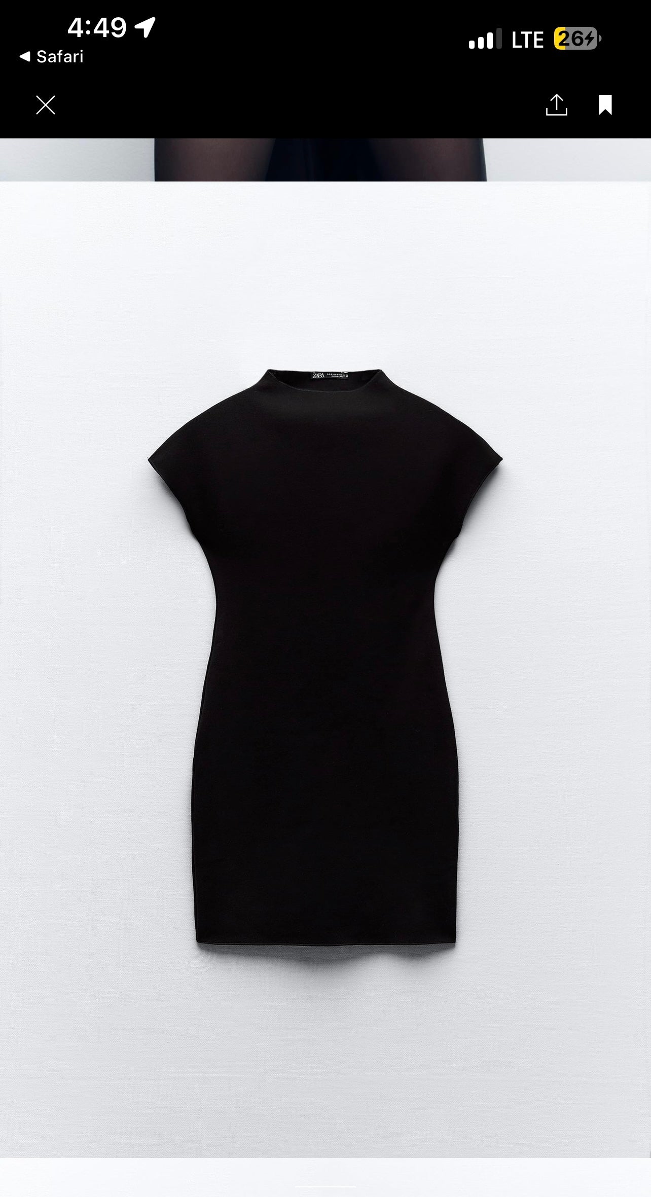 Zara Black Knit Body Dress