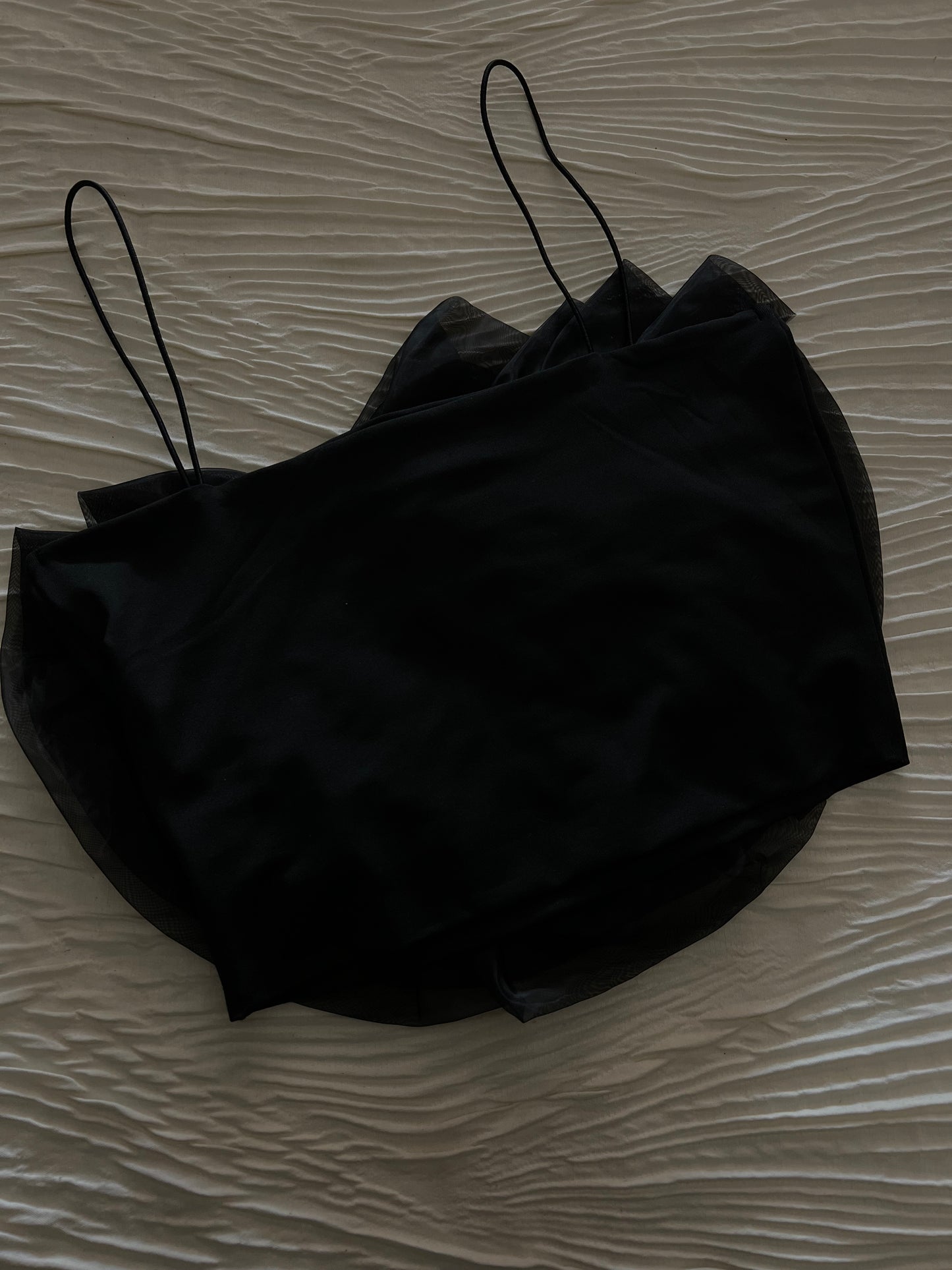 Black Flower Rouched Top