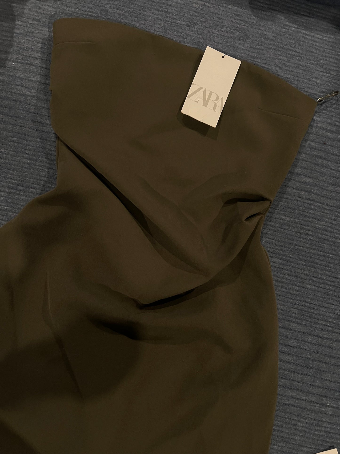 Zara Green Fitted Rouched Dress