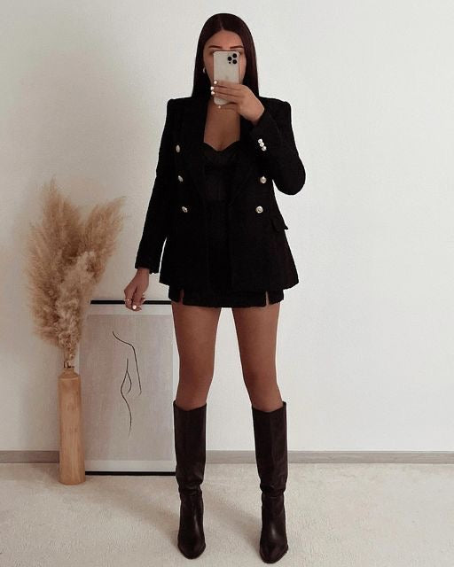 Zara Black Knit Blazer