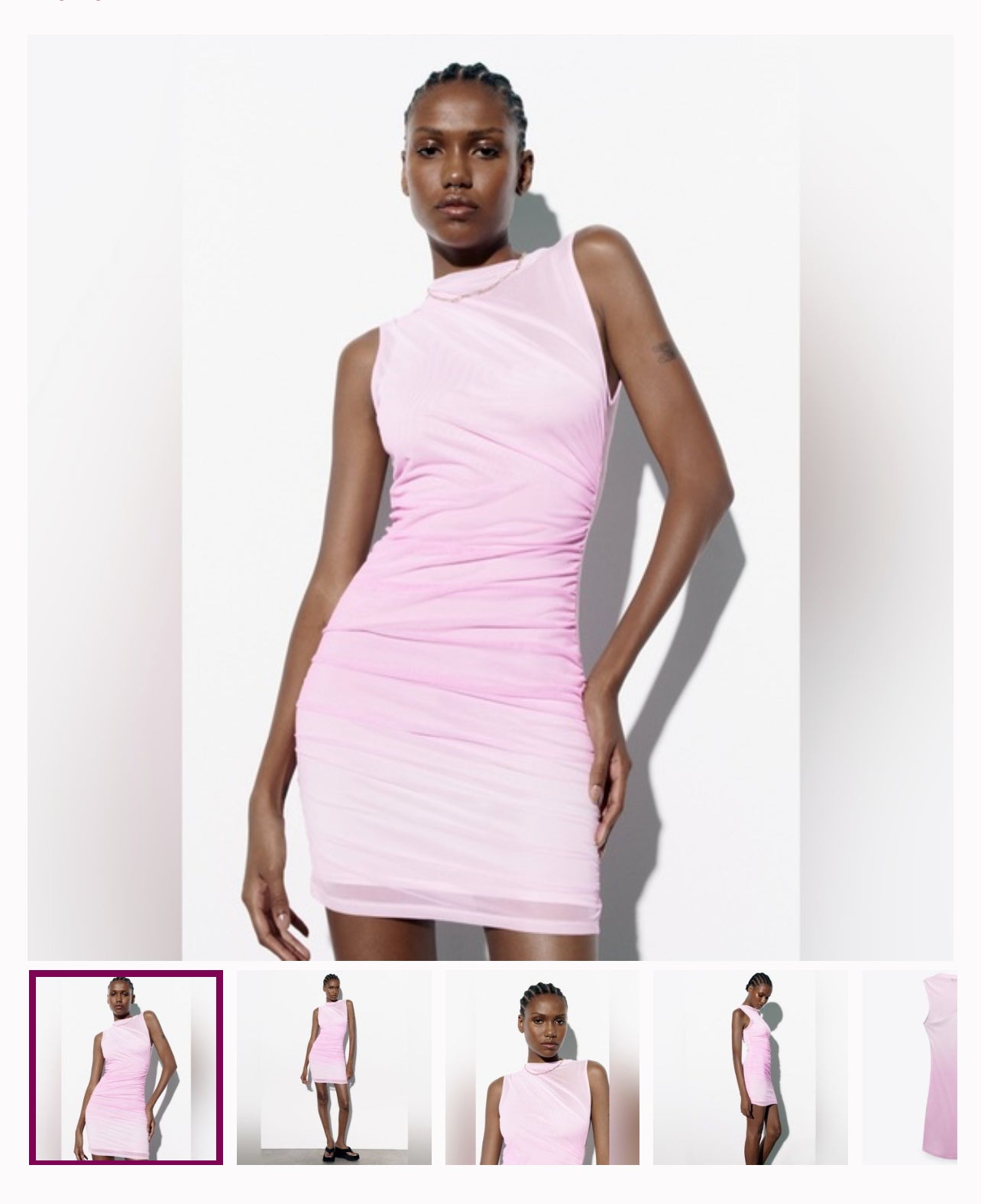 Zara Pink Tulle Mesh Dress