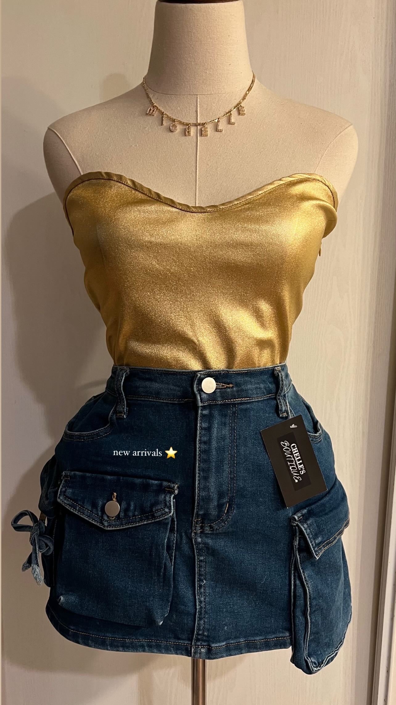 Gold Metalic Tube Top