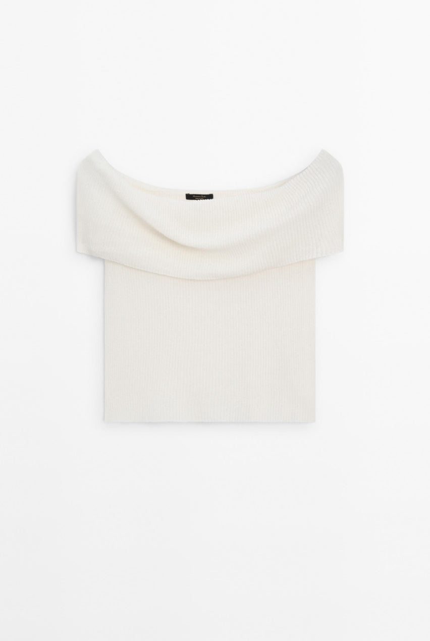 Zara White Shoulder Top