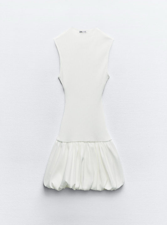 Zara White Balloon Dress