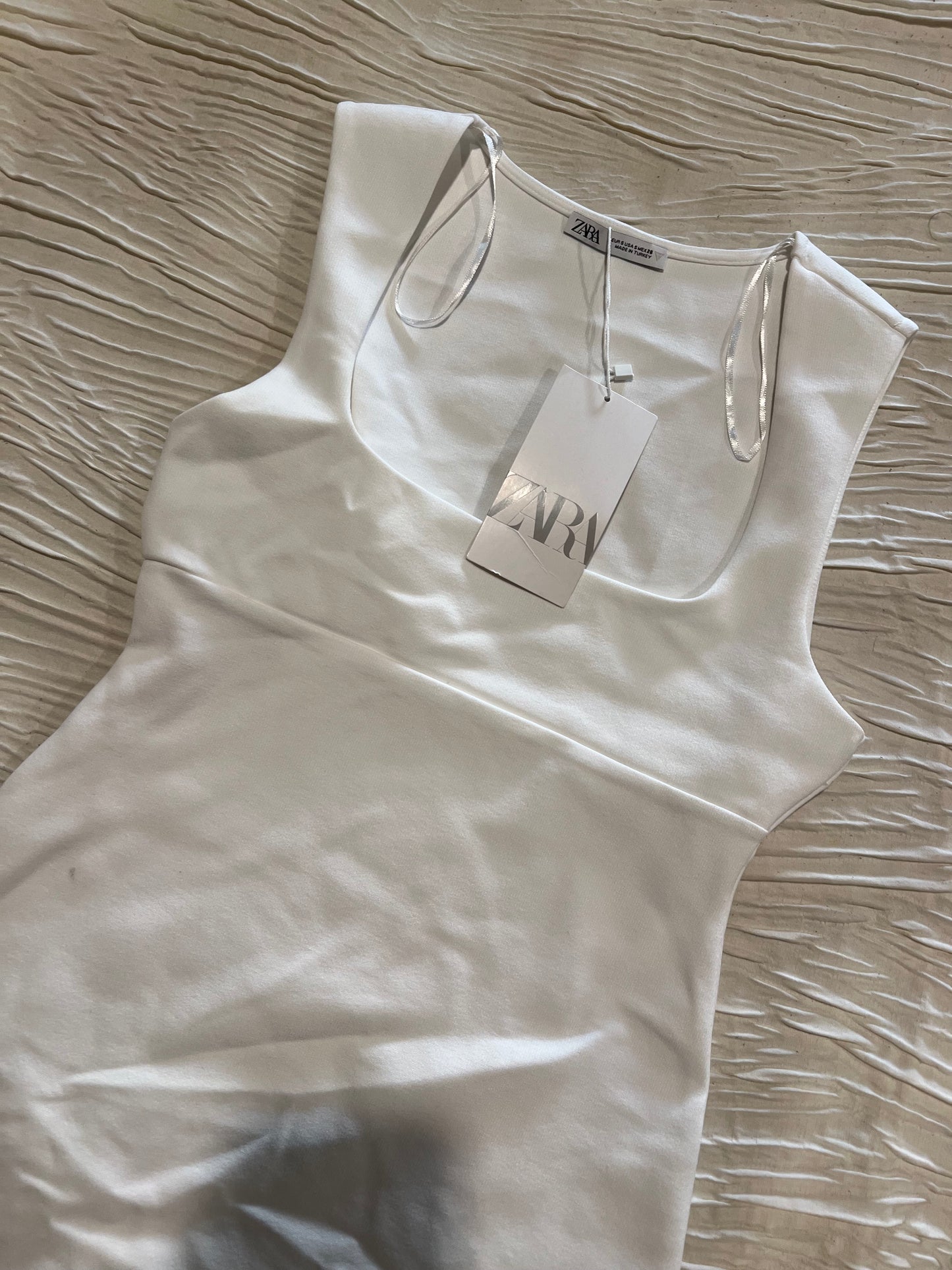 Zara White Square Dress