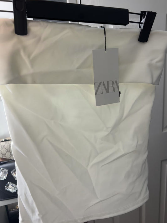 Zara White Zipper Top